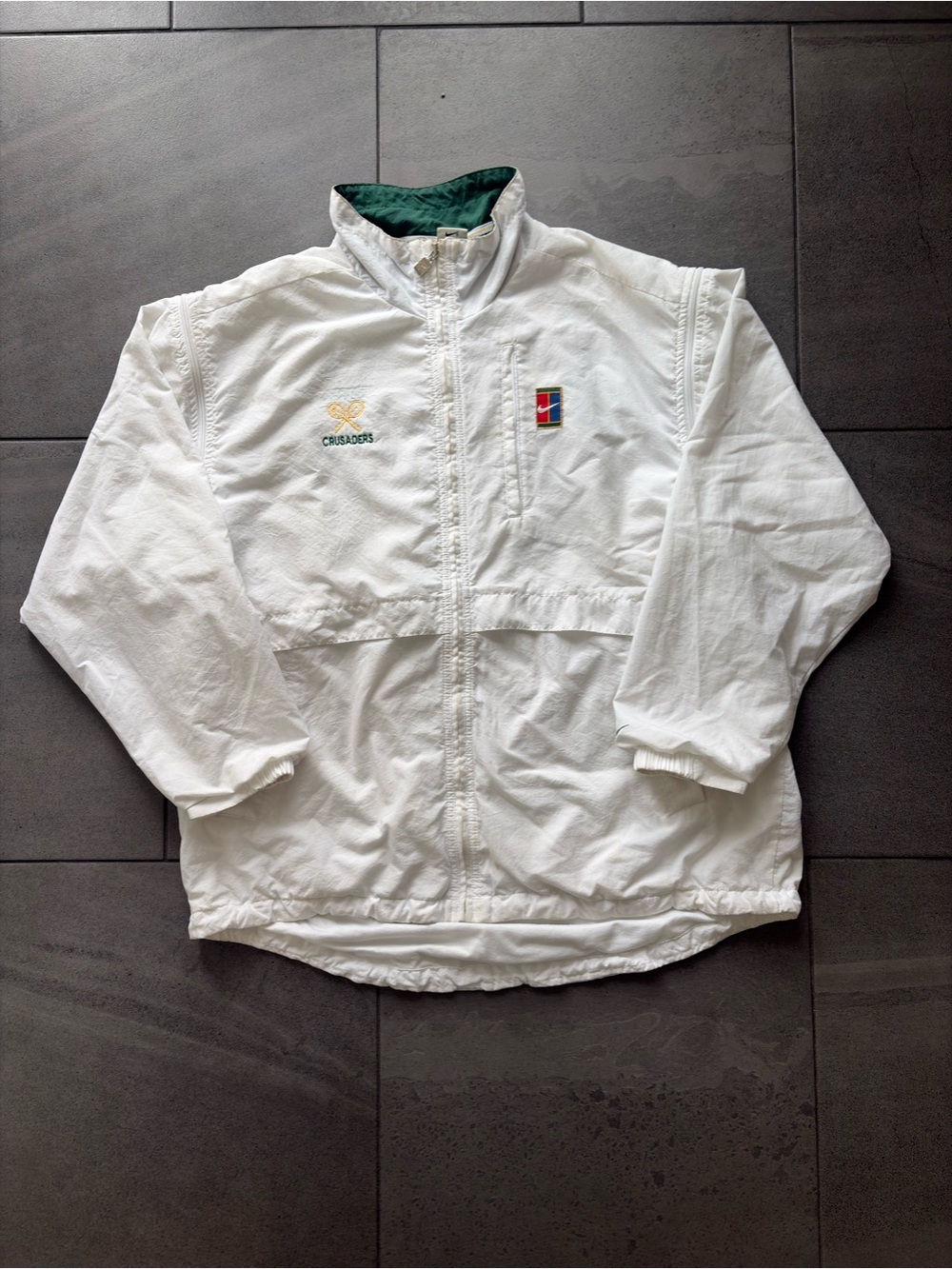 Vintage Nike Challenge Court Jacket Mens L White Tennis Windbreaker 90s